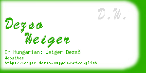 dezso weiger business card